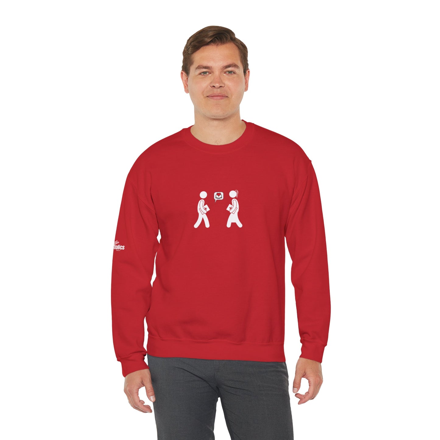 💞 Cozy Unisex Crewneck Sweatshirt– Couple Heart Edition