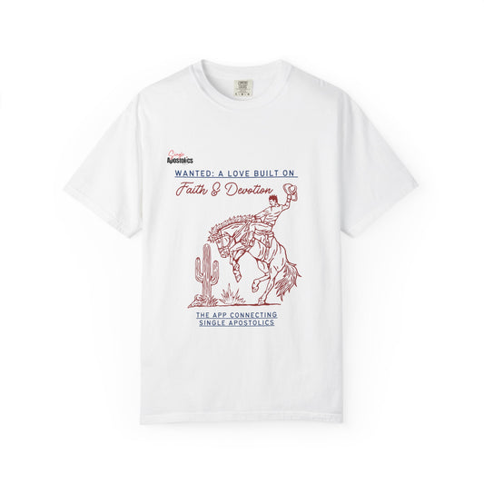 💕 Vintage-Inspired Unisex Tee – “Wanted: A Love Built on Faith & Devotion”