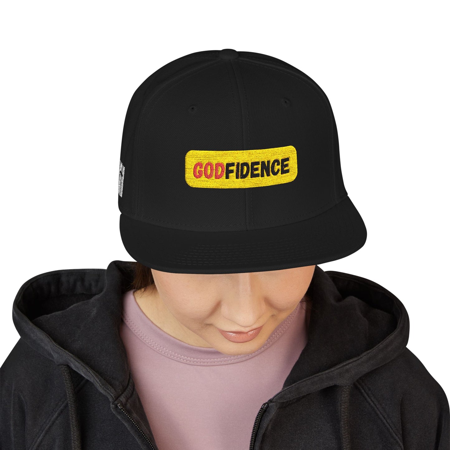 🧢 Godfidence Embroidered Snapback – Faith. Style. Confidence.