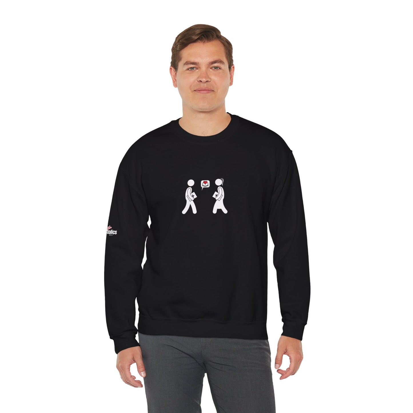 💞 Cozy Unisex Crewneck  Sweatshirt– Couple Heart Edition
