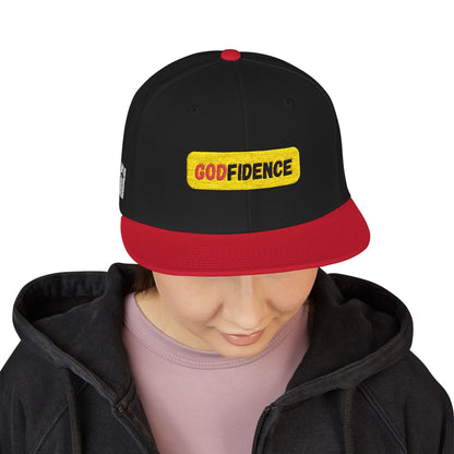 🧢 Godfidence Embroidered Snapback – Faith. Style. Confidence.
