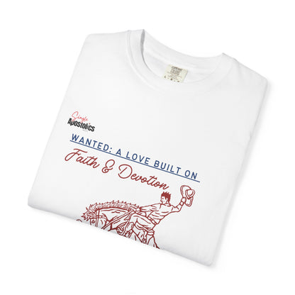 💕 Vintage-Inspired Unisex Tee – “Wanted: A Love Built on Faith & Devotion”