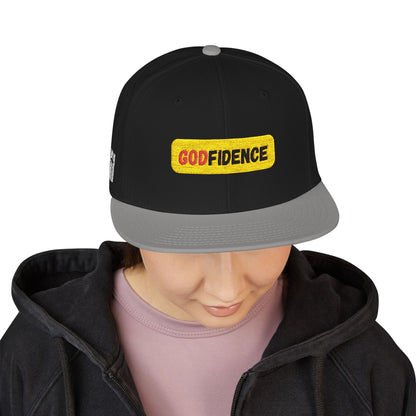 🧢 Godfidence Embroidered Snapback – Faith. Style. Confidence.