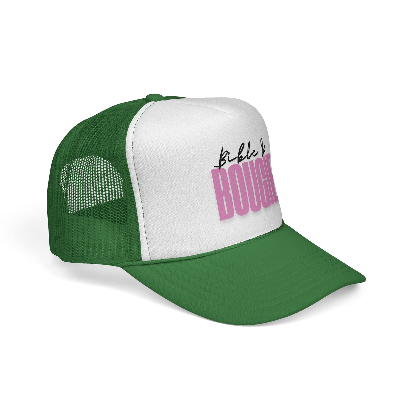 🧢Bible & Bougie Trucker Cap – Faith with a Little Flair