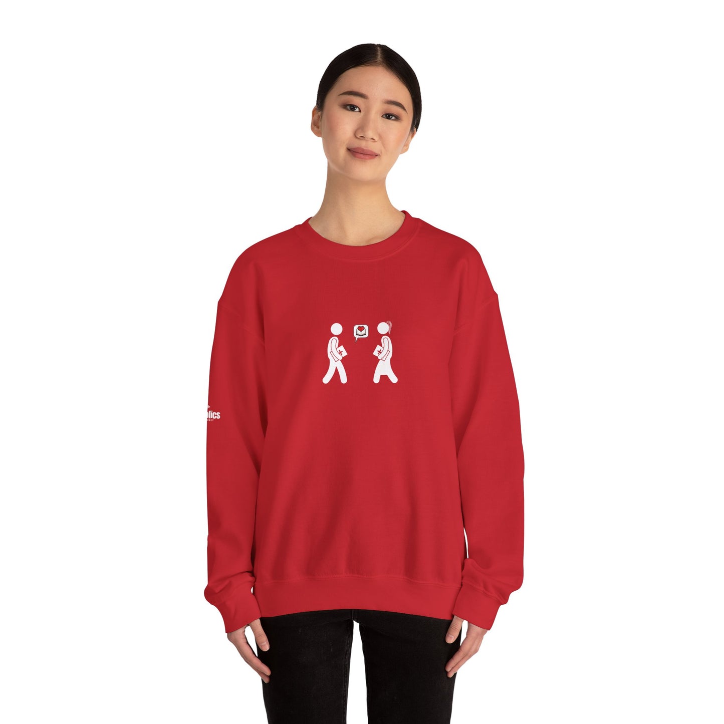 💞 Cozy Unisex Crewneck  Sweatshirt– Couple Heart Edition