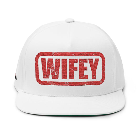 Wifey Embroidered Flat Bill Cap — Bridal, Bachelorette & Married Life Snapback