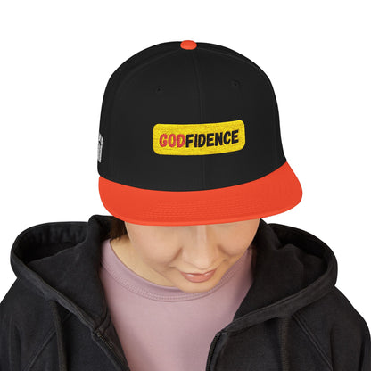 🧢 Godfidence Embroidered Snapback – Faith. Style. Confidence.