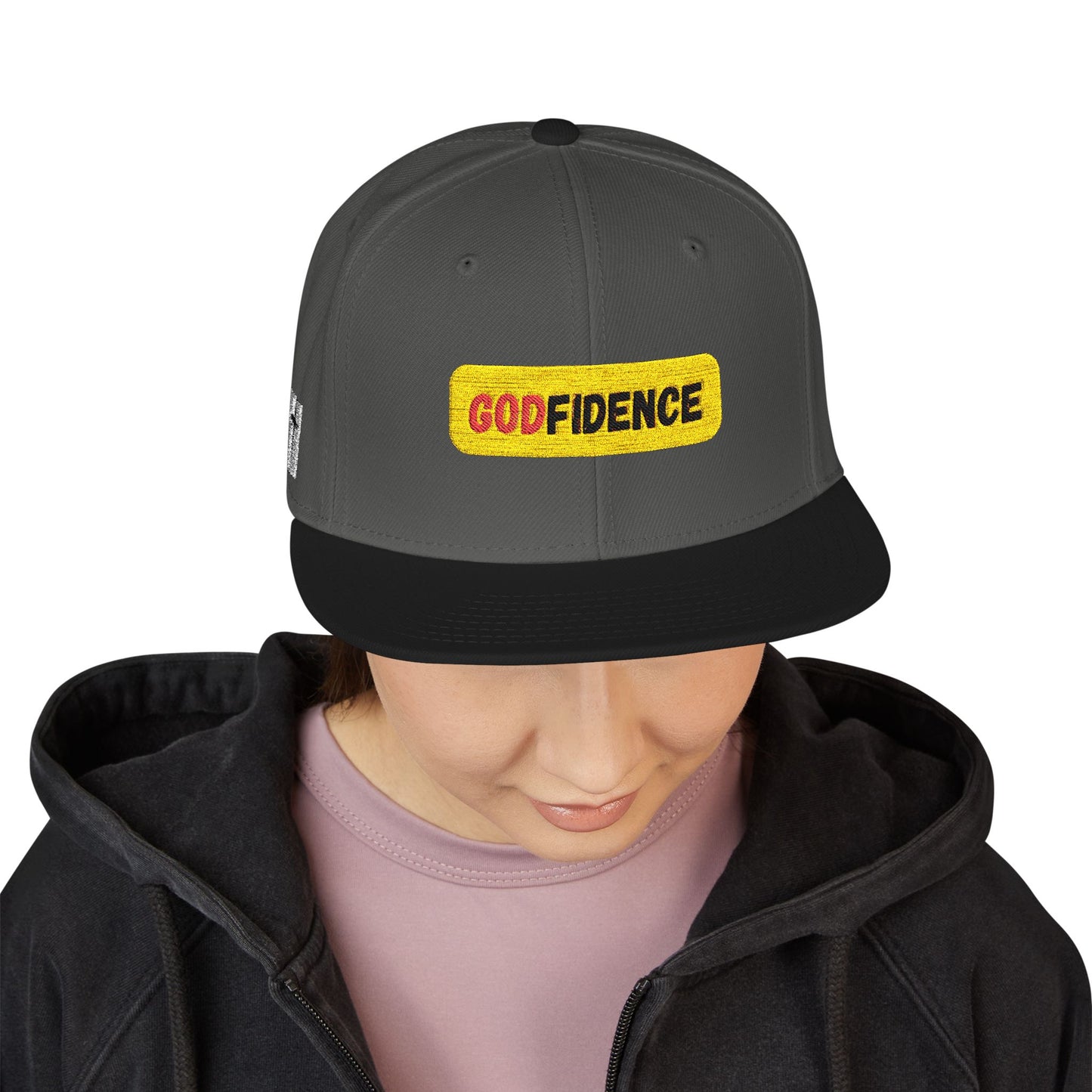🧢 Godfidence Embroidered Snapback – Faith. Style. Confidence.