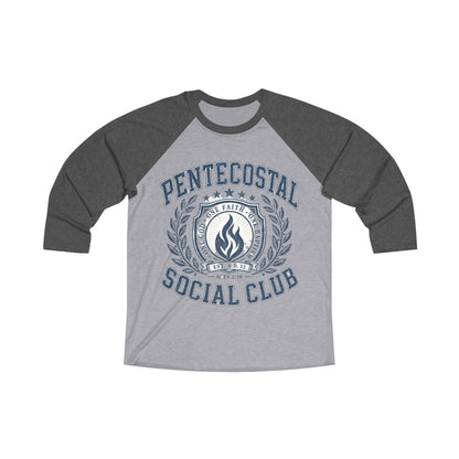 Pentecostal Social Club Raglan Tee — Vintage Faith Baseball Shirt