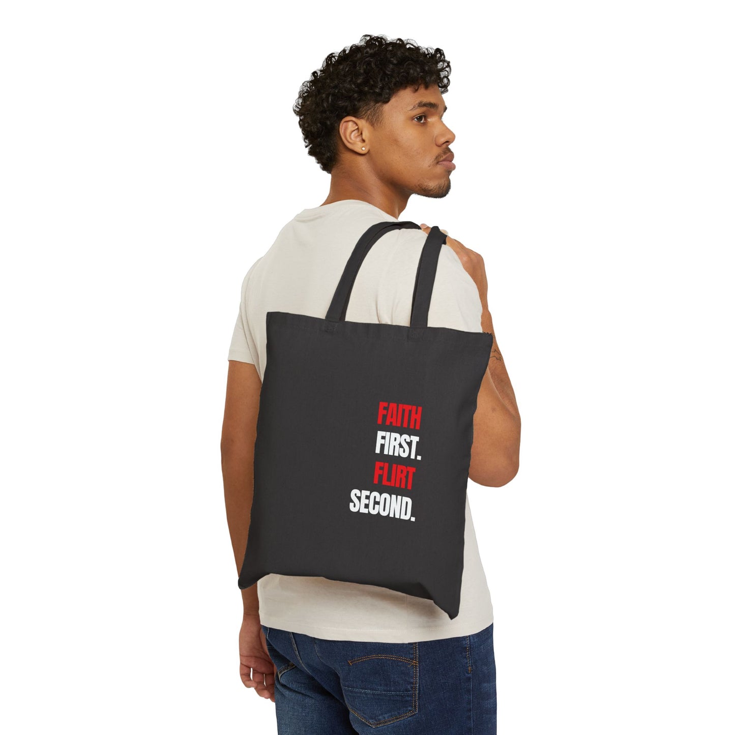 💕 Faith First, Flirt Second Tote Bag – Carry Your Values with Style
