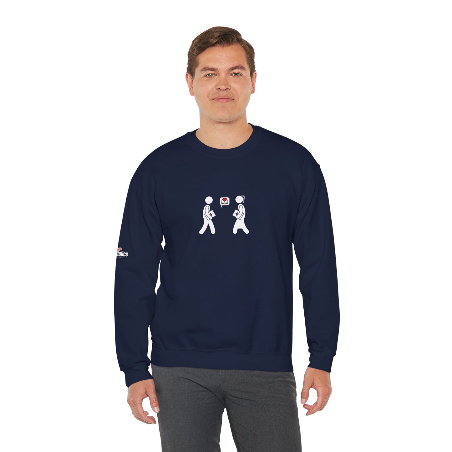 💞 Cozy Unisex Crewneck  Sweatshirt– Couple Heart Edition