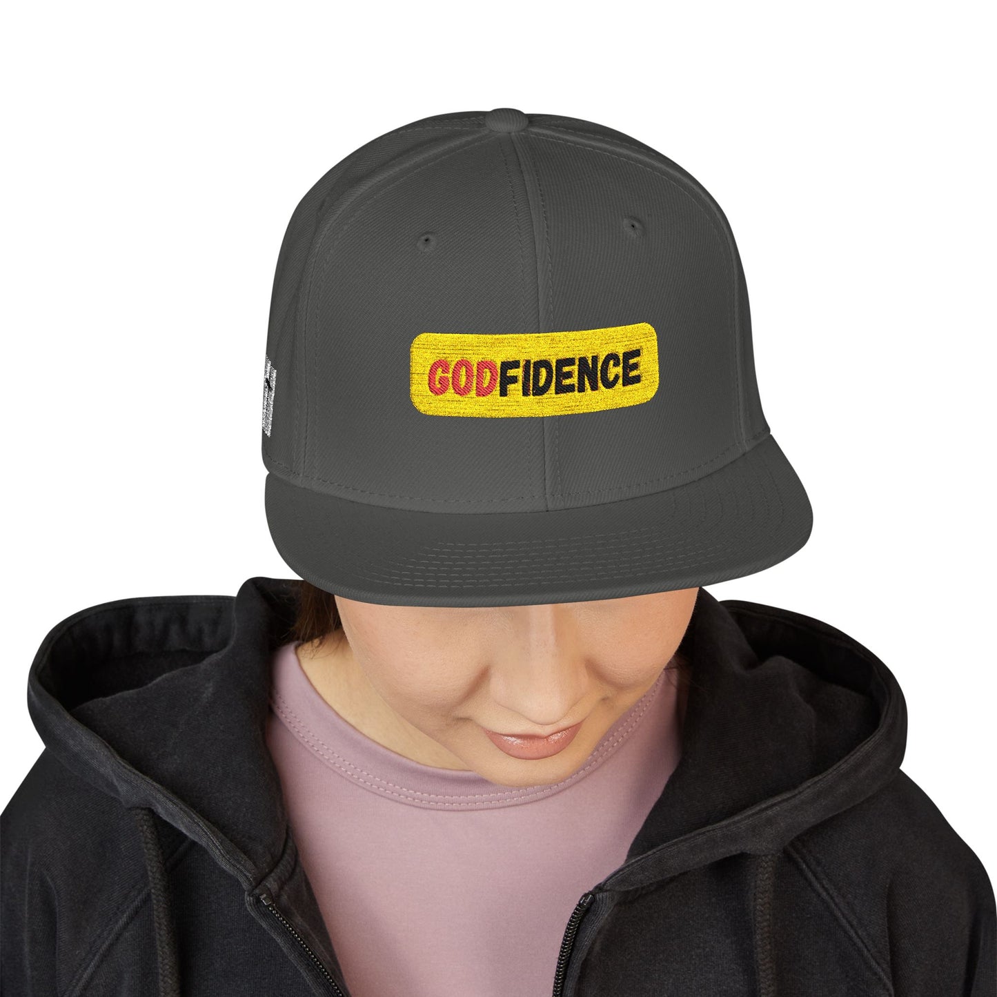 🧢 Godfidence Embroidered Snapback – Faith. Style. Confidence.