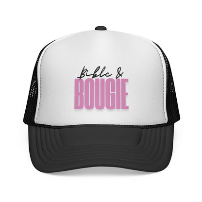 🧢Bible & Bougie Trucker Cap – Faith with a Little Flair