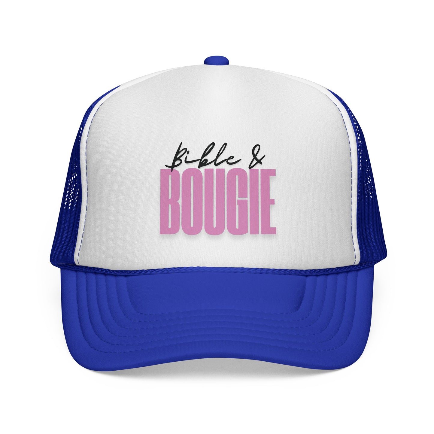 🧢Bible & Bougie Trucker Cap – Faith with a Little Flair