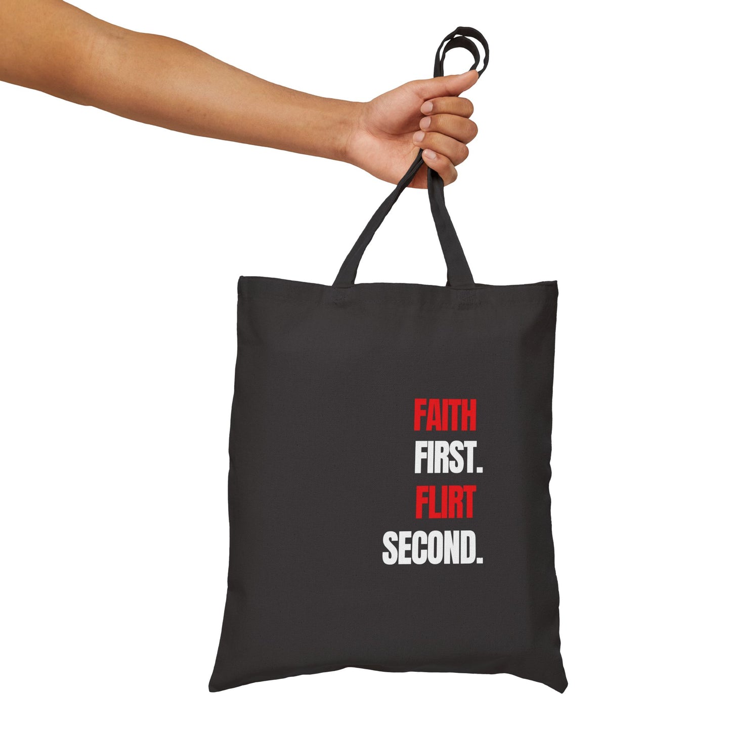 💕 Faith First, Flirt Second Tote Bag – Carry Your Values with Style