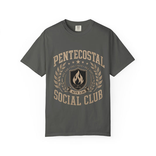 Pentecostal Social Club T-Shirt — Acts 2:38 Faith Tee