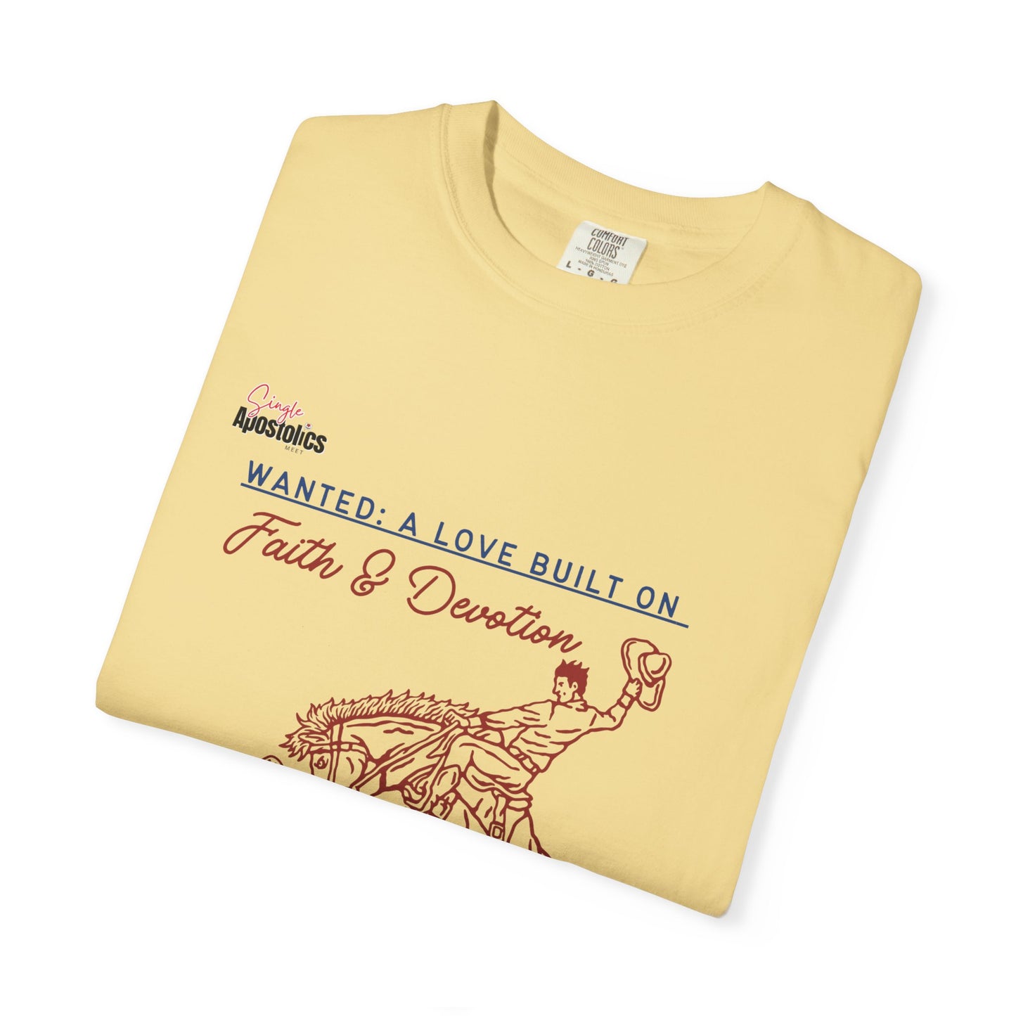 💕 Vintage-Inspired Unisex Tee – “Wanted: A Love Built on Faith & Devotion”